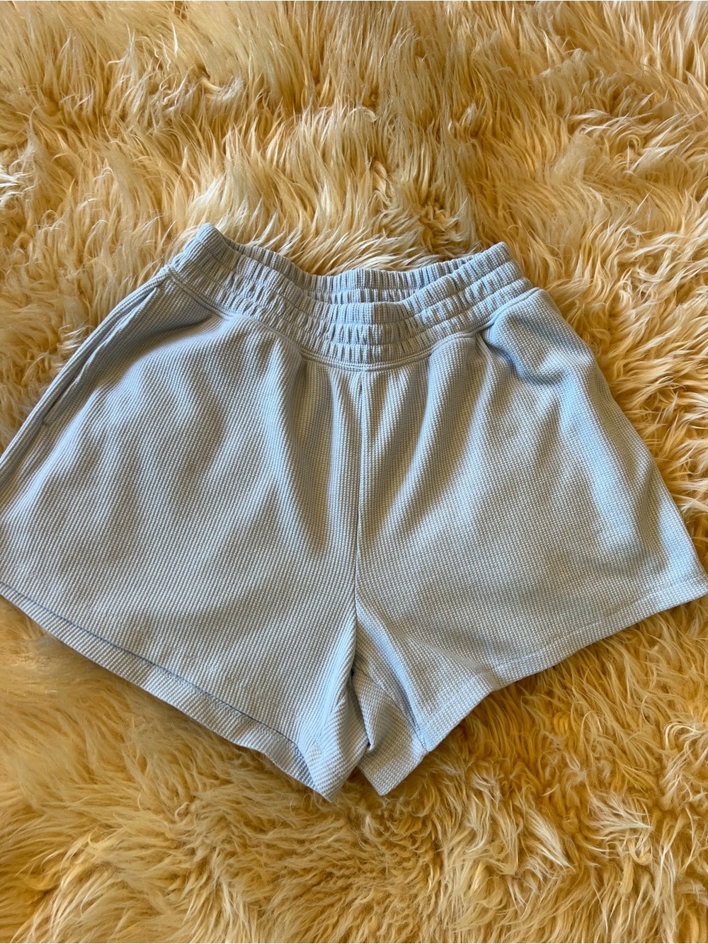 Gilly Hicks Light Blue Ribbed Athletic Lounge Shorts